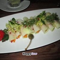 'ravioli' made from thinly-sliced kohlrabi stuffed with lentils at Mio Matto in Berlin