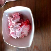 Cherry mousse. at Mio Matto in Berlin