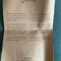 Ahimsa belt note at avesu in Berlin