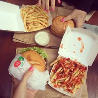 burger time  at Lord of the Fries in Sydney
