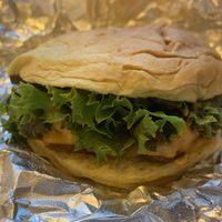 Phish burger  at Lord of the Fries in Sydney