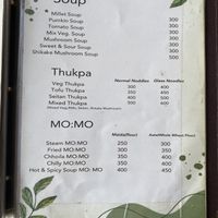 Menu  at Himalayan Spa in Kathmandu