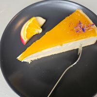 Passion fruit cheeze cake at NOSCH.La Tortita in Leipzig