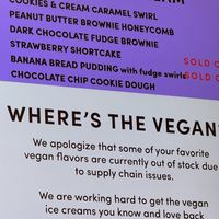 Vegan selection   at Van Leeuwen Ice Cream in Denver