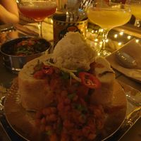 Holy Chow: Vegan showstopper. A good sharer. Spiced chickpea, potato, spinach, fresh ginger & mango served in a loaf. at Mowgli in Knutsford