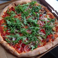 vegan pizza  at Express Pizza in Copenhagen