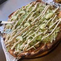 Salat pizza med kebab #Veganuary at Express Pizza in Copenhagen