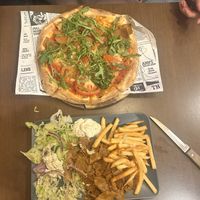 vegan pizza, vegan kebab (i couldnt even wait to take the picture lol)  at Express Pizza in Copenhagen
