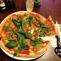 Vegan Bacon and homemade Cheese at Express Pizza in Copenhagen