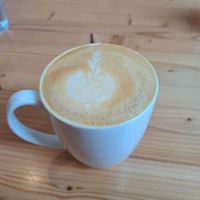 Latte at The Broken Bow in Port Alberni