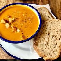 Orange and carrot soup at Park Life in Bangor