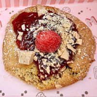 White chocolate and raspberry cookie at Melt Cookies in Dusseldorf