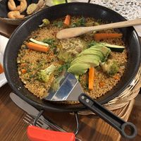 Vegan paella for 2  at Mirador de las Salinas in Lanzarote