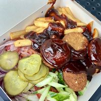 Falafel plate with bbq sauce   at Kebab Factory in Sigulda