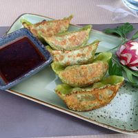 Vegan gyoza. at Trinity in Dubrovnik