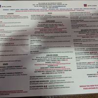 Thai menu at The Crown & Cushion in South East London