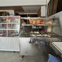 The glass food rack.  at Chang YUAN Vegetarian in Jakarta
