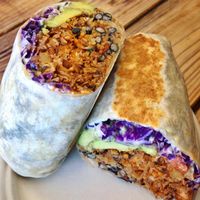 Jackfruit Barbacoa Burrito with Avocado  at Organix Vegan Deli in Los Angeles