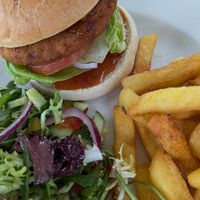 Spicy bean burger at The Terrace Restaurant  in Mallaig