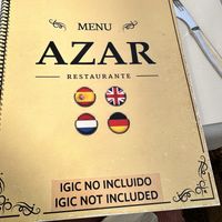 Menu   at Azar in Tenerife