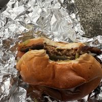 Burger wrapped in foil   at Tximist Smash in Bilbao