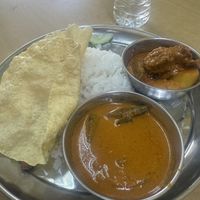 Vegan curry with mock meat and fish   at Fo Guang Menu Vegetarian Restaurant in Penang