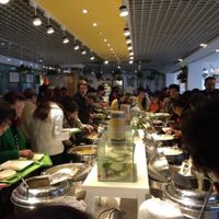 Main vegan dishes : soup, vegetables, legumes, tofu... with different szuces at Yù Sù Gé in Chengdu