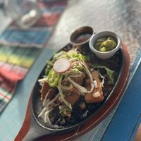 Fajita filling - tortillas provided too  at La Cantina in Jolly Harbour
