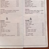 Menu  at La Farfalla in San Juan La Laguna