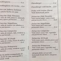 Menu  at La Farfalla in San Juan La Laguna