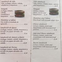 Menu  at La Farfalla in San Juan La Laguna