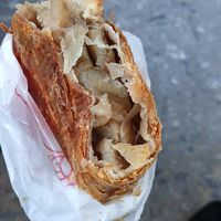 Vegan pasty - potato & onion at Loafs Bakery in Penzance