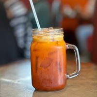 Thai iced tea with coconut milk   at Moonlight Cafe in Seattle