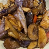 Mushroom eggplant tofu  at Moonlight Cafe in Seattle