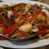 pineapple beef at Moonlight Cafe in Seattle