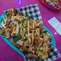 Vegan Chick'n loaded fries at Cafe La Wheels in Seaford