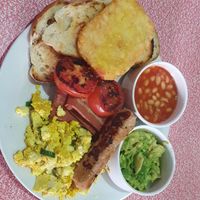Vegan big breakfast at Cafe La Wheels in Seaford