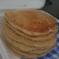 Fluffy vegan pancakes - yum! at Cafe La Wheels in Seaford