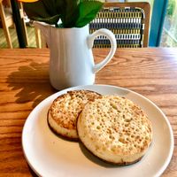 Sourdough crumpets  at Thyme in Bangor