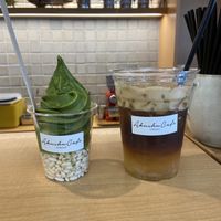 Matcha ice cream and espresso lemon soda   at Akushu Cafe ORGANIC - 握手カフェオーガニック in Hiroshima