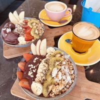 Açaí bowls and Latte   at My Coffee Porto in Porto