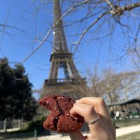 Red velvet cookie to go😄 at SOA Champs-de-Mars in Paris