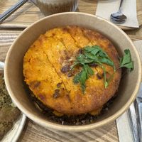 Lentil hash with sweet potato puree and vegetables  at SOA Champs-de-Mars in Paris