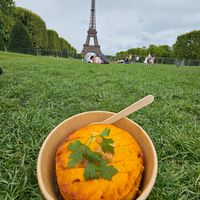 Sweet potato puree with lentil hachee at SOA Champs-de-Mars in Paris