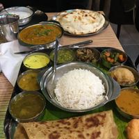 Thali platter at Sangeetha Vegetarian Restaurant in Paris