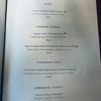 The separate vegan menu.   at BAHR in Lisbon