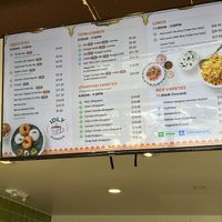 Wall menu - vegan items well marked   at Idly Express in Mountain View
