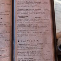 Menu at Bar San Juan in Manchester