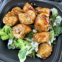 Impossible chicken on power greens  at Panda Express in Roseville