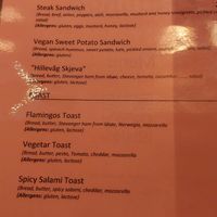 Only one vegan option at Flamingo Cafe in Stavanger